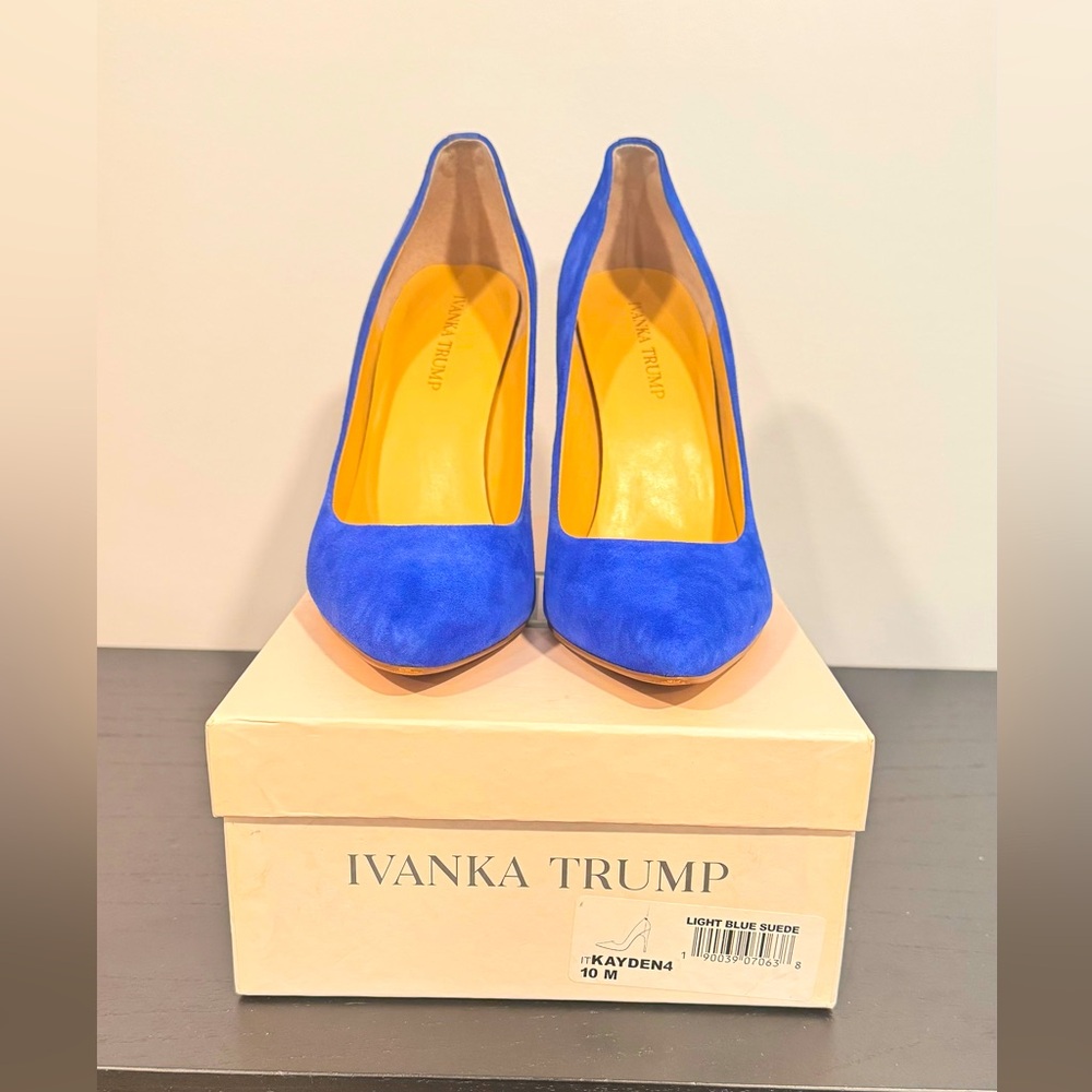 IVANKA TRUMP Cobalt Blue Suede Pumps